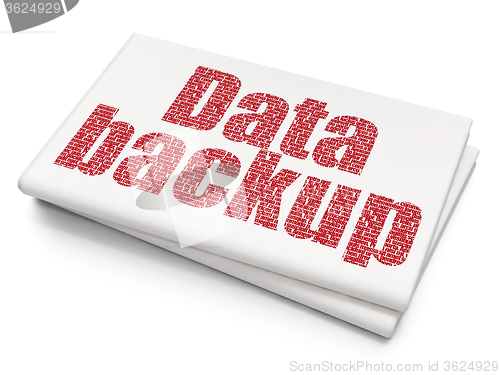 Image of Data concept: Data Backup on Blank Newspaper background