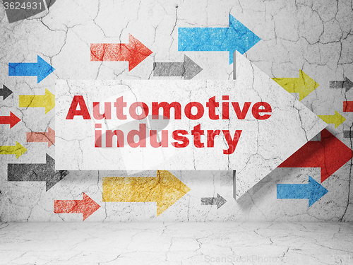 Image of Industry concept: arrow with Automotive Industry on grunge wall background