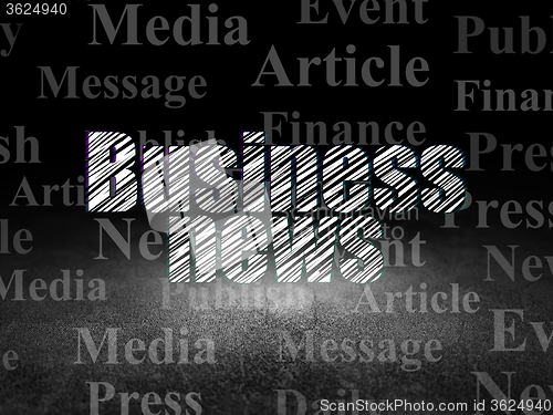 Image of News concept: Business News in grunge dark room