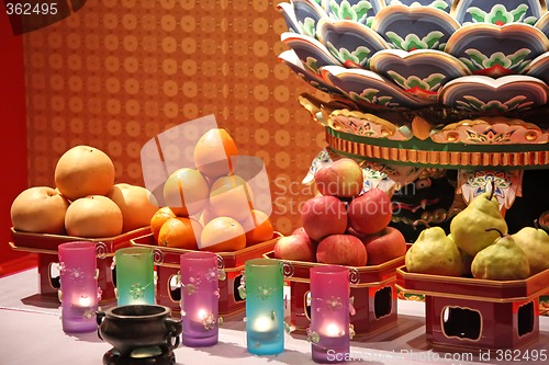 Image of Chinese temple offerings