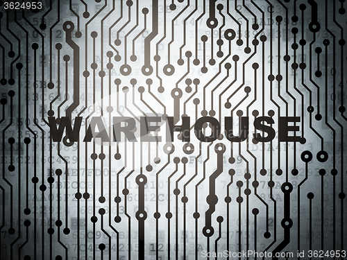 Image of Industry concept: circuit board with Warehouse