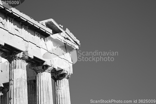 Image of historical   athens in greece the old architecture and historica