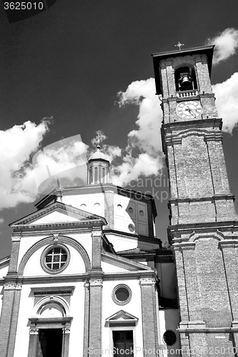Image of monument  clock tower in italy europe old  stone and bell