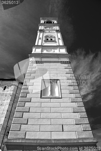 Image of monument  clock tower in italy europe old  stone and bell