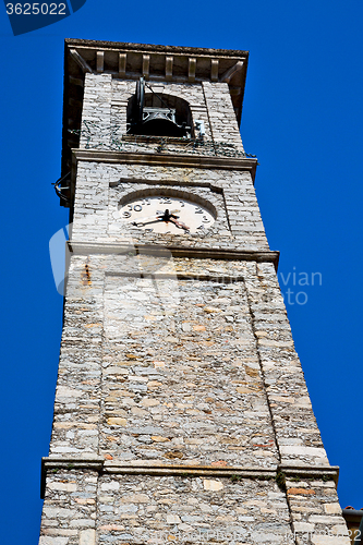 Image of monument  clock tower in italy europe old   and bell