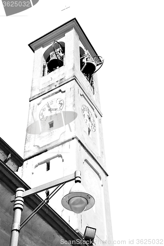 Image of monument  clock tower in italy europe old  stone and bell