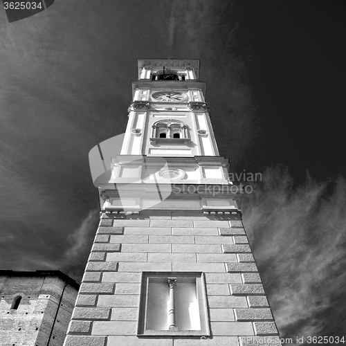 Image of monument  clock tower in italy europe old  stone and bell