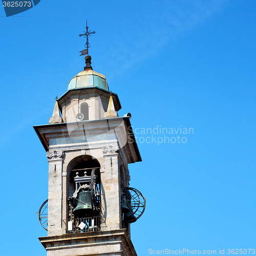 Image of monument  clock tower in italy europe old  stone and bell