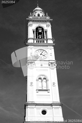 Image of monument  clock tower in italy europe old  stone and bell