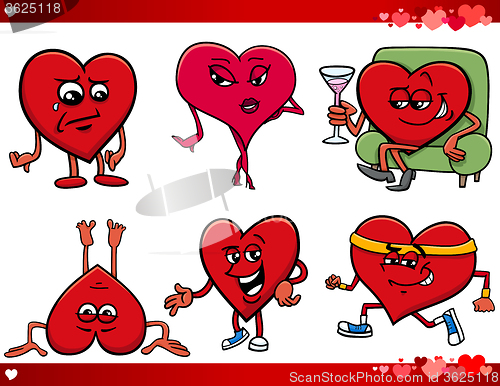 Image of valentine and love cartoon set