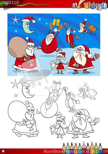 Image of santa clauses coloring page