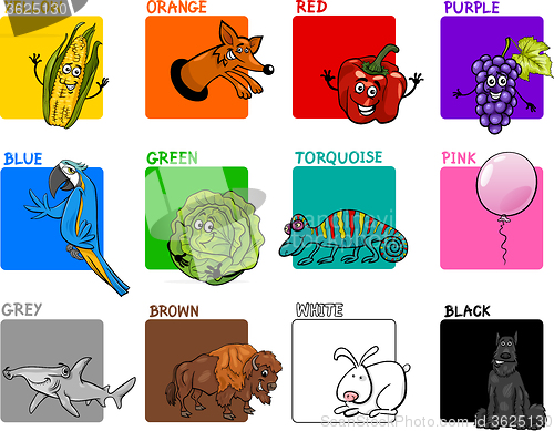 Image of main colors cartoon collection