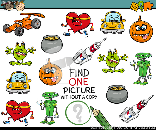 Image of find single picture preschool task