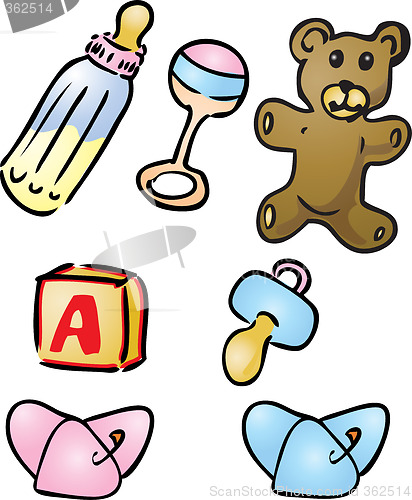 Image of Baby items illustrations