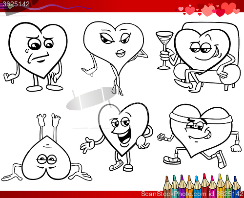 Image of valentine cartoons for coloring