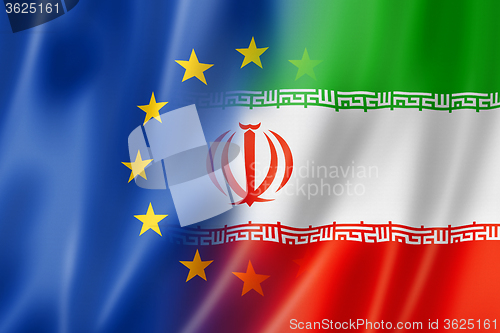 Image of Europe and Iran flag
