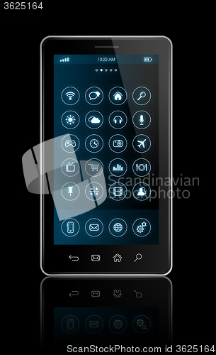 Image of Smartphone with apps icons interface