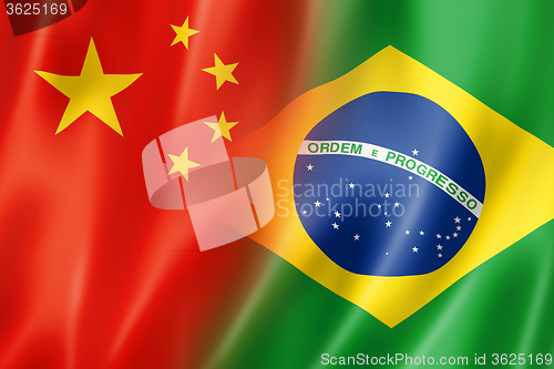 Image of China and Brazil flag