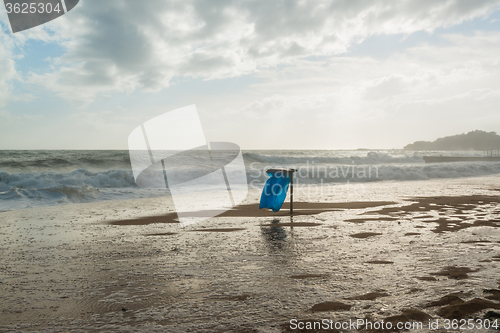 Image of Trash can on the beach