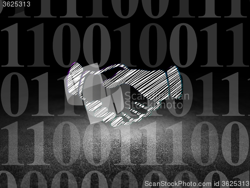 Image of Finance concept: Handshake in grunge dark room