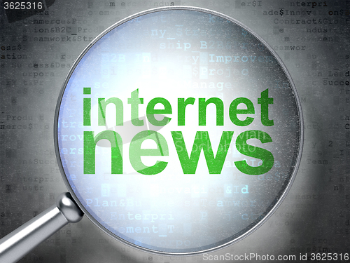 Image of News concept: Internet News with optical glass