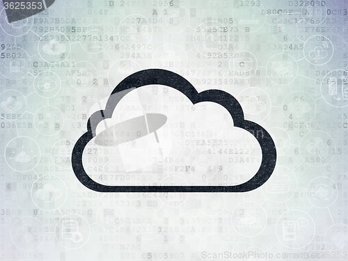 Image of Cloud computing concept: Cloud on Digital Paper background