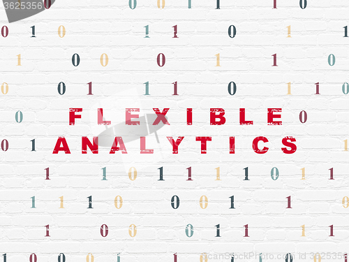 Image of Finance concept: Flexible Analytics on wall background