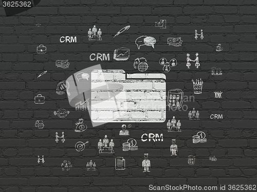 Image of Business concept: Folder on wall background