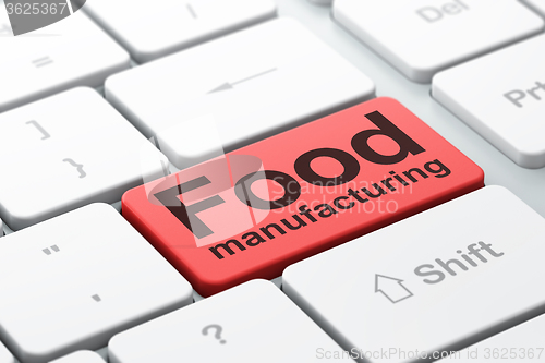 Image of Industry concept: Food Manufacturing on computer keyboard background
