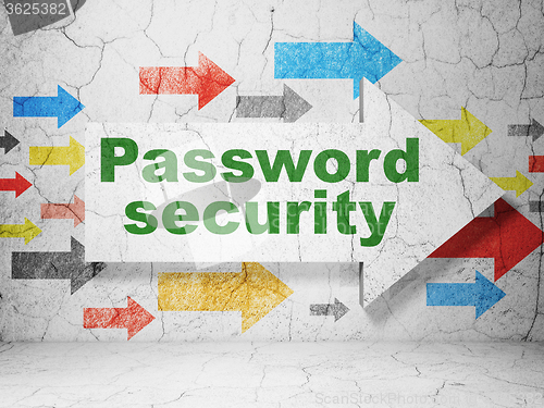 Image of Security concept: arrow with Password Security on grunge wall background