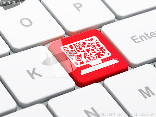 Image of Studying concept: Computer Pc on computer keyboard background
