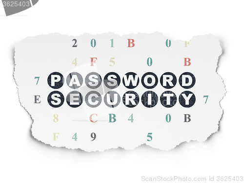 Image of Safety concept: Password Security on Torn Paper background
