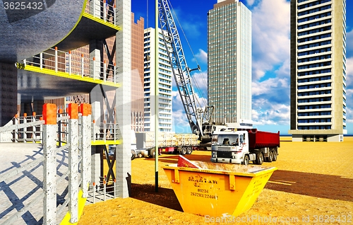 Image of Different machinery at construction site
