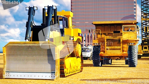Image of Different machinery at construction site