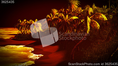 Image of Tropical paradise at night