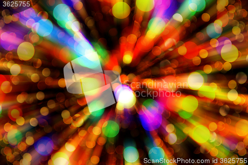 Image of abstract christmas lights explosion 