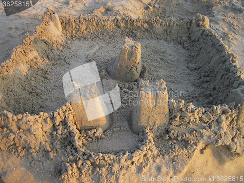 Image of sand castle on the beach