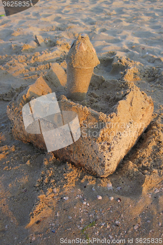 Image of sand castle on the beach