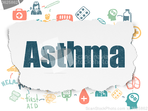 Image of Healthcare concept: Asthma on Torn Paper background