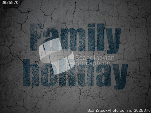 Image of Travel concept: Family Holiday on grunge wall background