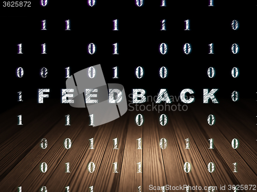 Image of Business concept: Feedback in grunge dark room
