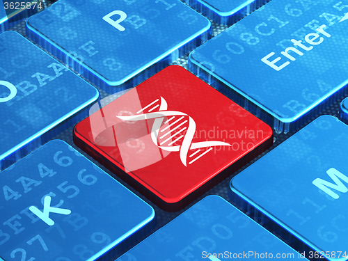 Image of Health concept: DNA on computer keyboard background