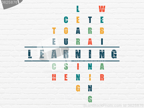 Image of Education concept: Learning in Crossword Puzzle