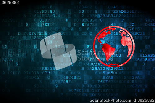 Image of Science concept: Globe on digital background