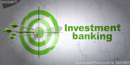 Image of Banking concept: target and Investment Banking on wall background