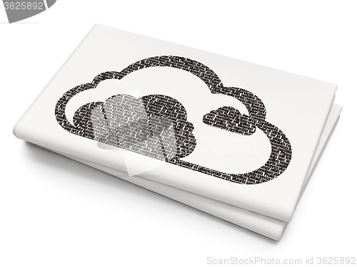 Image of Cloud technology concept: Cloud on Blank Newspaper background