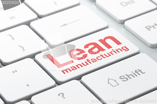 Image of Industry concept: Lean Manufacturing on computer keyboard background
