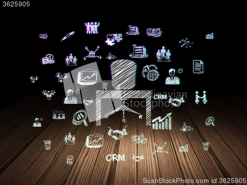 Image of Finance concept: Office in grunge dark room
