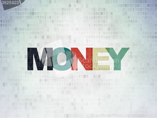 Image of Currency concept: Money on Digital Paper background