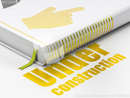 Image of Web design concept: book Mouse Cursor, Under Construction on white background